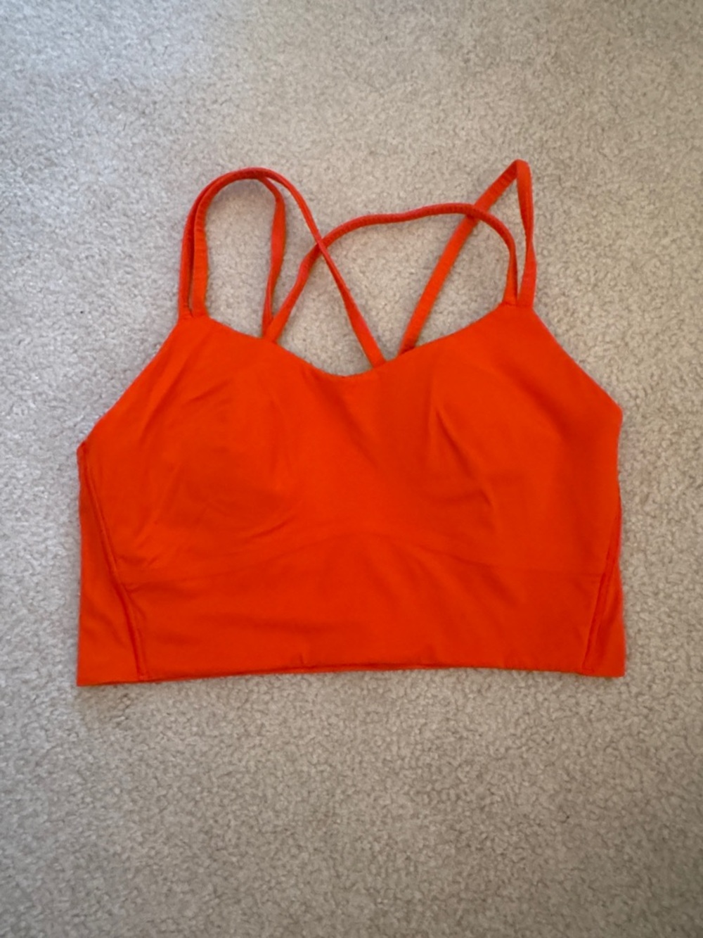 lululemon athletica Orange Strappy Longline Sports Bralette